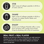 JUST INGREDIENTS Lemon Lime Collagen Peptides – 30 Servings – Supports Joint, Skin, Hair & Nail Health with Grass-Fed Hydrolyzed Collagen Types I & III – Refreshing Lemon Lime Flavor