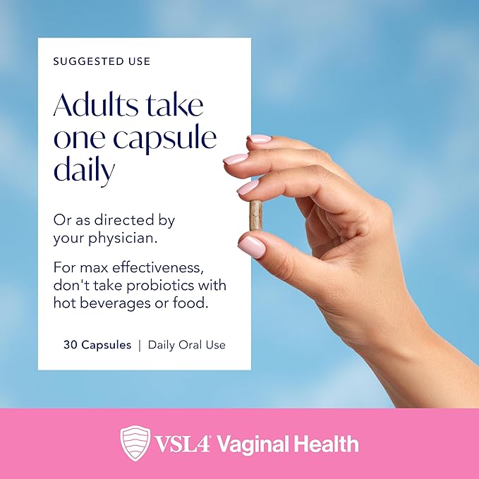 VSL4® Vaginal Health Daily Probiotic Supplement for Women's Health & Urinary Tract Support* – 10B CFU – 4-in-1 Formula with Probiotics, Prebiotic, Cranberry Extract & B+D Vitamins, 30 Capsules