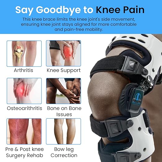 Comfyorthopedic UPGRADED OA Medial Unloader Knee Brace for Men and Women Osteoarthritis & Arthritis Pain Support, Bone on Bone Valgus Varus Joint Offlaoder L1851 L1843 Built-in Hex Key Plus Size Fit Up ot 32in