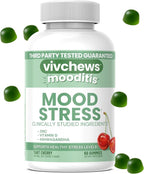 Mood & Stress Gummies – Zinc, Vitamin D & Ashwagandha for Calm & Emotional Balance, Natural Tart Cherry Flavor, Fruit Pectin Based, Non-GMO, No Artificial Colors or Sweeteners, 60 Count