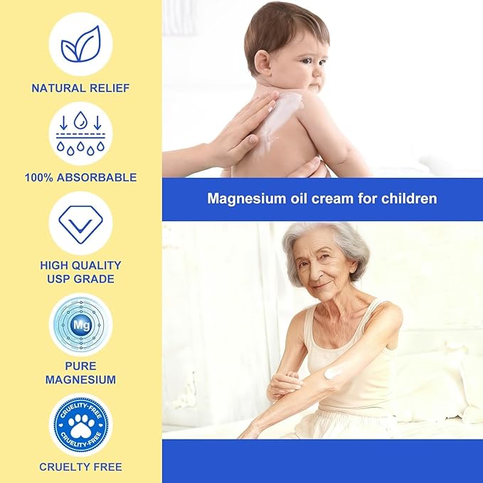 ReliCo Magnesium Cream - Pure Magnesium Oil with Vitamin E, Magnesium Lotion