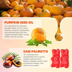 Pumpkin Seed Oil Gummies with Saw Palmetto, Organic Pumpkin Seed Oil Supplement for Hair Growth & Skin Health, Prostate Health, High Pure Extract for Women Men, Strawberry Flavor, 60 Count