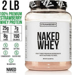 NAKED Strawberry Whey Protein Powder, Only 3 Ingredients, 25g Grass Fed Whey Protein Powder, Aid Muscle Growth & Recovery - 24 Servings