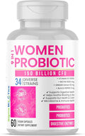 Women's Probiotics 150 Billion CFU – 34 Strains with Organic Prebiotics & Digestive Enzymes – Urinary Tract & Digestive Health – 60 Vegan Capsules with D3 and Biotin – Gluten-Free, Non-GMO, Dairy-Free