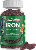 Iron Supplement for Kids – 5 mg Kids Gummies with Vitamin C – Great-Tasting Gummies Grape Flavor – Supports Immune Health & Helps with Iron Deficiency – Vegan, Kosher, Non-GMO – 60 Count