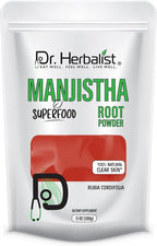 Dr. Herbalist Manjistha Root Powder (200g) - 100% Natural Indian Madder for Skin, Hair & Wellness, Vegan, Promotes Radiant Complexion & Healthy Hair