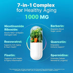 Liposomal Nicotinamide Riboside NR Supplement Resveratrol NAD : Nicotinamide 500mg w/Fisetin, Resveratrol Powder Spermidine Berberine NAD Resveratrol Supplement 500 mg - 60 caps 4 Pack