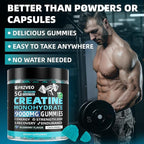 Creatine Monohydrate Gummies 9000mg for Men & Women, Potent Creatine Supplement 5g Chewables Creatine Per Serving, Pre-Workout Gummies for Enhanced Strength, Energy & Muscle Growth - 120 Count