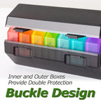 Weekly Pill Organizer 4 Times a Day, Large Pill Box 7 Day Daily Pill Case with 28 Extra Large Compartments Portable Travel Pill Container Big Medicine Organizer for Supplement Vitamin (Rainbow)