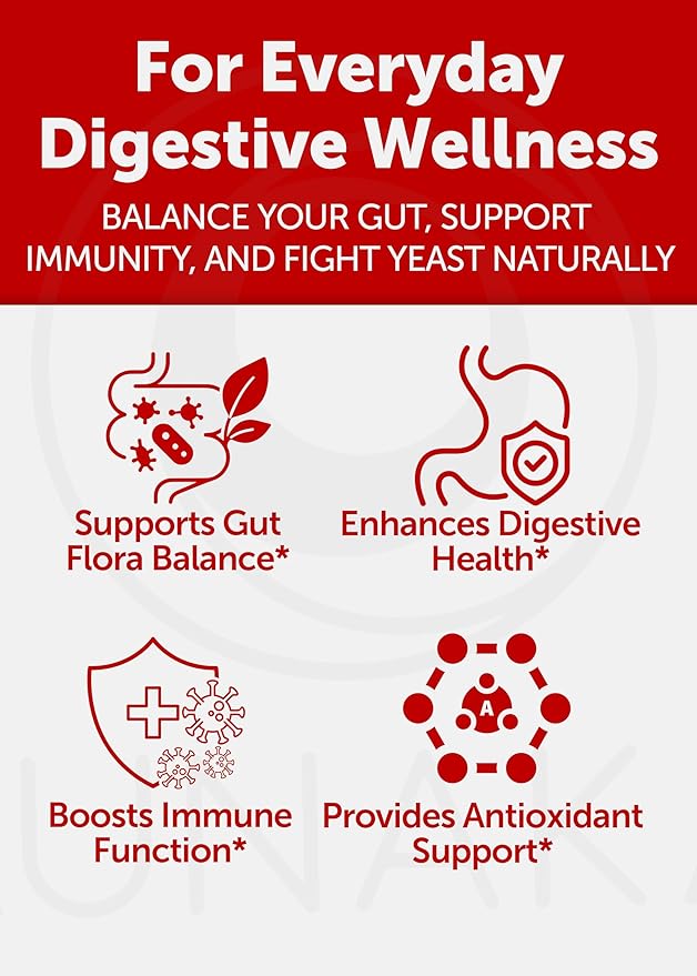 Lunakai USA Made Candida Cleanse Detox for Women & Men – 11-in-1 Gut Cleanse & Candida Support with Caprylic Acid for Daily Yeast Balance, 60ct