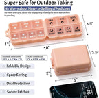 Foldable & Portable Weekly Pill Organizer 2 Times a Day with Clear Printed Labels - 7 Day AM PM Medicine Box, Week Daily Travel Pill Meds Case Holder for Medications, Vitamin, Supplement - Pink