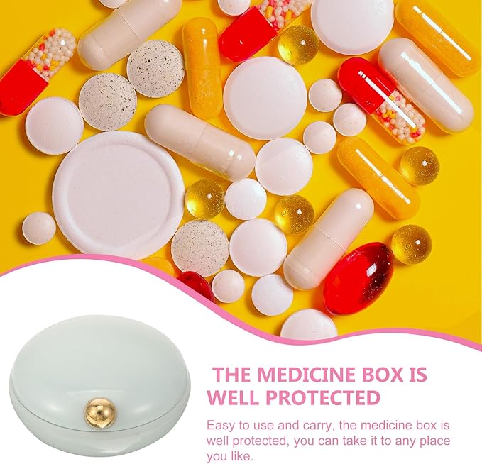 ULTECHNOVO Portable Pill Organizer Case with 4 Sealed Compartments Compact Travel Pill Box for Medication and Small Jewelry Lightweight 3.42X3.30X1.73In Leak Resistant and Light Proof