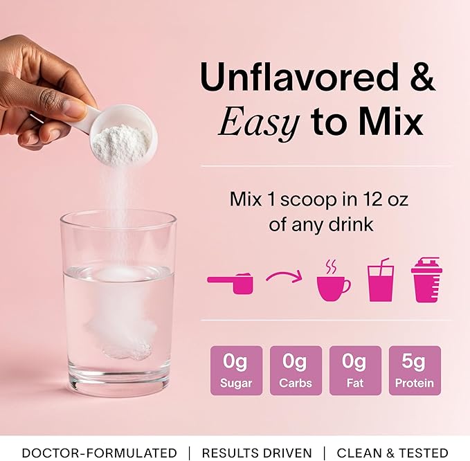 Ladywell Creatine Pearl Complex | 3-in-1 Formula for Women | Creatine Monohydrate, Collagen & Pearl Powder | Supports Energy, Skin Health, Mental Clarity, Metabolism & Lean Muscle | 30 Servings