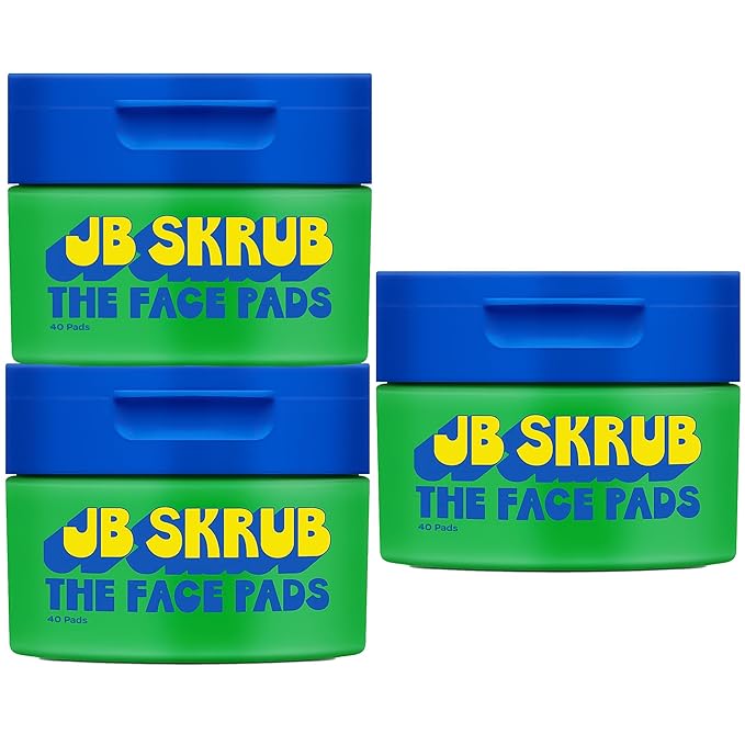 JB SKRUB Boys Face Pads & Wipes for Kids, Tweens & Teens‚ 40-Count Acne Cleansing Pads with Salicylic Acid & Aloe Vera‚ 3-Pack