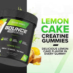 Bounce Pro Creatine Monohydrate Gummies for Men & Women, Low Calorie, 6G of Creatine per Serving, Vegan, Anti-Melting, Gluten-Free, Non-GMO (30 Count (Pack of 1), Lemon Cake)