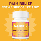 Pamprin Maximum Strength Max Pain and Energy Formula, Menstrual Period Symptoms Relief for Cramps, Bloating and Fatigue, 24 Caplets