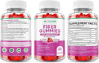 Fiber Gummies for Digestive Health & Regularity, Sugar-Free High Fiber Supplement for Adults & Kids, Soluble Dietary Fiber, Vegan Fiber Supplements for Men & Women, 60 Count