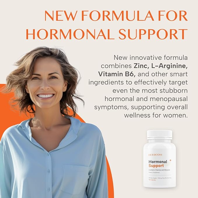 Hormonal Support - Hormone Balance Supplement for Women, PMS Support Supplement & Hormone Harmony for Women, Supports Energy, Mood Swings, Hot Flashes, Menopause Hormonal Balance (60 Caps)