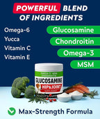Glucosamine Treats for Dogs - Joint Supplement w/ Omega-3 Fish Oil - Chondroitin, MSM - Advanced Mobility Chews - Joint Pain Relief - Hip & Joint Care - Peanut Butter Flavor - 180 Ct - Made in USA