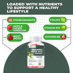 Organic Keto ACV Gummies Advanced Weight Loss - Gluten & Sugar Free Belly Fat Burner Apple Cider Vinegar Diet Supplement for Women Men (1000MG)