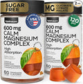 (2 Pack) Calm Magnesium Gummies 600 Mg - Magnesium Complex Chews 6-in-1 - Glycinate, Citrate, Malate, Vit D, Herbs - High Absorption, Healthy Response to Stress, Sleep Calm Support - Vegan, Sugar Free