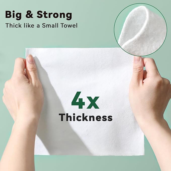 100 Extra Large Body Wipes for Adults Bathing No Rinse, Extra Thick Shower Wipes for Men, Women & Elderly - Great for Gym, Camping, Post Surgery - Soft & Gentle,