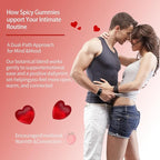 Spicy Gummies Cubes for Couples, Adults Intimacy Hot Peach Gummy with Chili Pepper, Muira Puama, Maca Root and Epimedium, Plant-Based Daily Wellness Support, Vegan, Non-GMO – 60 Gummies