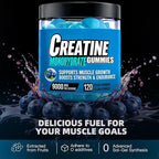 Creatine Monohydrate Gummies,Complex 9000 MG for Men & Women,Pre-Workout Gummies with BCAA, L-Carnitine, Taurine & Vitamin B12 for Enhanced Strength, Energy & Muscle Growth,0 Sugar, Vegan-120 Count