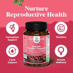 Female Fertility Supplement with Prenatal Multivitamins - Fertility Support with Prenatal Choline Inositol Folate Chasteberry and CoQ10 Fertility Blend for Women to Promote Conception - 60 Count