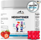 Heightener Gummies - Natural Height Growth Supplement for Kids, Teens and Adults to Increase Bone Strength and Grow Tall | Height Maximizer Pills with L-Arginine, Calcium & Zinc | 60 Gummy