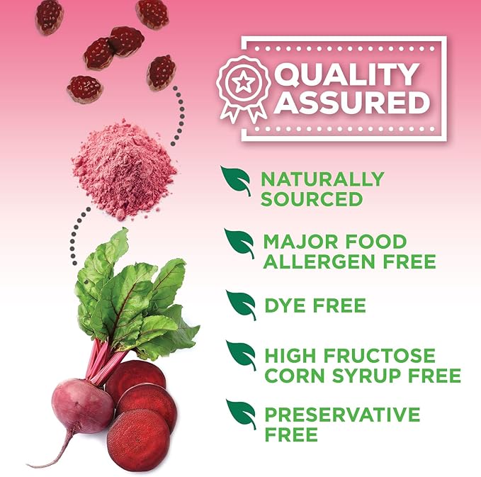 Beet Root Supplement Gummies - Superfood with Beetroot Extract Powder with Vitamin C & Magnesium - Supports Energy Heart Health & Nitric Oxide Production - Red Beets Supplements Gummy - 60 Gummies
