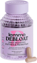 Lemme Debloat 3-in-1 Prebiotic, Probiotic & Digestive Enzyme Capsules for Bloating & Gas Relief - 2 Clinically Studied Probiotics w/5 Digestive Enzymes to Improve Digestion, Women & Men, (60 Count)