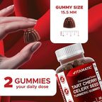 Vitamatic Tart Cherry (360 mg) with Celery Seed (30 mg) 10:1 Extract & Turmeric 20:1 Extract (10 mg) - (Per Serving/2 Gummies) - 60 Gummies (Pack of 2)