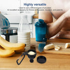 2 Pcs Protein Powder Container, Protein Powder Travel Container, Protein Powder Container to Go, Pre Workout/Gym Supplemen Keychain (Black, 100ml)