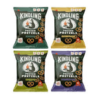 Kindling Protein Pretzels, Sea Salt, Dill Pickle, Honey Mustard, Garlic Parmesan, Kosher, 8-9 g Protein, 1-2 g of Total Sugar, No Artificial Flavors, Soy-Free, for Kids, Office 12 1.06oz Pack, 3 Each