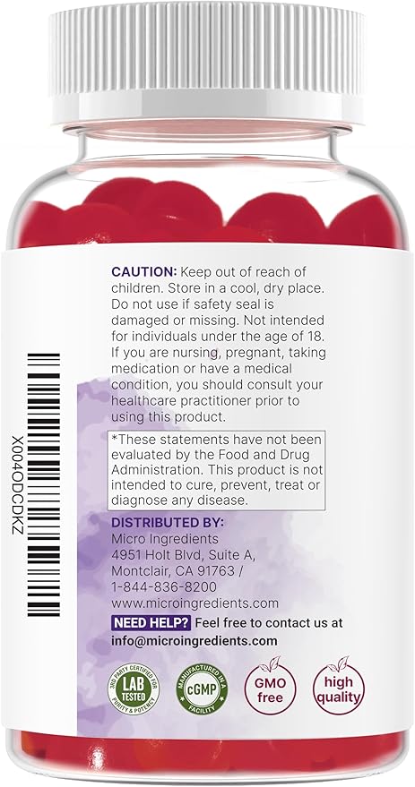 Micro Ingredients Melatonin 20mg Gummies for Adults, 120 Count | Sleep Aid 10mg Melatonin per Gummy | Sugar Free BlackBerry Cherry Flavor | No Drug + Non-Habit-Forming | Non-GMO, Gluten Free