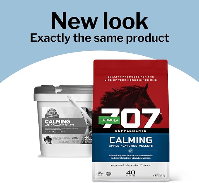 Formula 707 Calming Equine Supplement, Daily Fresh Packs – Enhanced Focus for Horses – L-Tryptophan, Thiamine & Magnesium