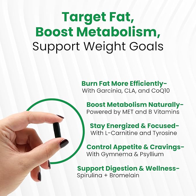 Pharma Natural - Super Fat Burner - Advanced Lipotropic Formula with MCT Oil - Weight Loss Support Metabolism Booster Fat Burning Supplement for Men and Women - 90 Capsules