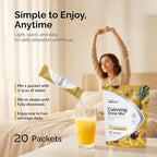 ZeniZest Calming Drink Mix Powder - Natural Cortisol Balance Calm Sleep Stress Support Supplement with Magnesium Glycinate Ashwagandha L-Theanine Vitamin D3 - Pineapple Passion Fruit Flavor 20 Packets