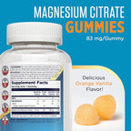 KAL Magnesium Citrate Gummies - Relaxation, Bone, Muscle and Cellular Energy Support - 330mg Magnesium Supplement - Orange Vanilla Flavor - Non-GMO, Vegetarian - 60 Magnesium Gummies