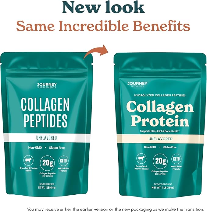 Collagen Peptides Powder, Unflavored, 1 lb – Supports Hair, Skin, Nail, Bone & Joint Health – Hydrolyzed, Grass-Fed, Gluten-Free, Keto-Friendly, Zero Sugar Protein Supplement.