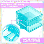 6 Packs Pocket Tiny Pill Case Single Daily Small Pill Container Travel Medicine Holder Cute Portable Personal Medicine Dispensers Organizers for Purse Pills Vitamin Supplements(Orange/Purple/Green)