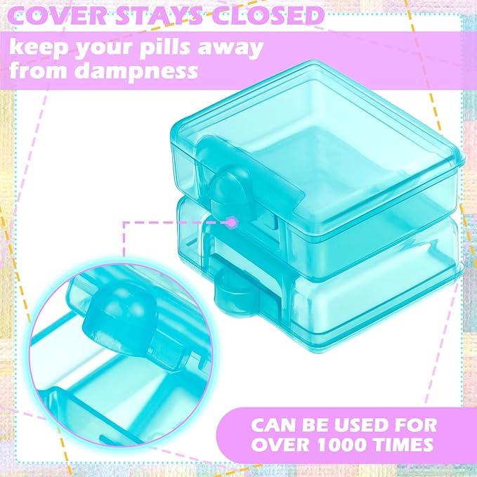 6 Packs Pocket Tiny Pill Case Single Daily Small Pill Container Travel Medicine Holder Cute Portable Personal Medicine Dispensers Organizers for Purse Pills Vitamin Supplements(Orange/Purple/Green)