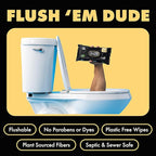 DUDE Wipes Shea BUTTer Flushable Wipes - Extra-Large Adult Wet Wipes - 6 Pack (288 Count) - Infused with Coconut Oil, Vitamin E, and Aloe - Septic and Sewer Safe