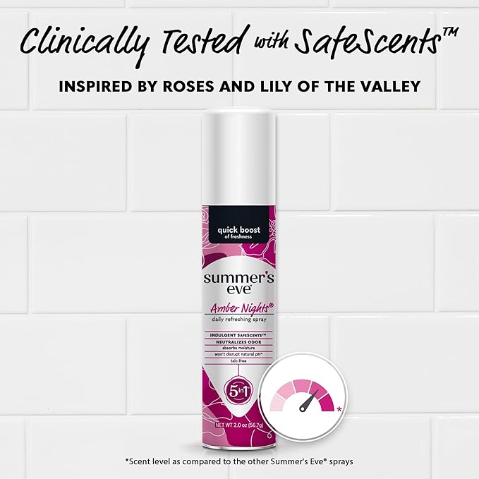 Summer's Eve Feminine Spray, Amber Nights | Daily Refreshing | 2 oz | Pack of 2