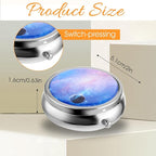 WLLHYF Pill Box Cute Small Pill Box for Purse & Pocket Medicine Organizer Travel Pillbox Waterproof Pills Cases Metal Pills Container Holder for Vitamins, Fish Oil, Supplements (Colorful Sky)