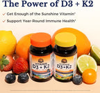 Vitalitown Vitamin D3 K2 Supplement, D3 5000 IU, Vitamin K2 MK-7 100 mcg, Non-GMO, No Gluten & Soy, for Bone, Teeth, Immune & Heart Health, 120 Softgels