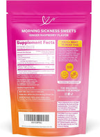 Pink Stork Morning Sickness Sweets, Organic Raspberry Ginger Candy with Vitamin B6, Support for Motion Sickness, Prenatal Heartburn - Pregnancy Must Haves - 30 Wrapped Drops