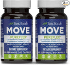 Basic Brands - Move Pureflex Glucosamine Chondroitin - Joint Support Supplement for Flexibility & Mobility - 60 Capsules - 2-Pack