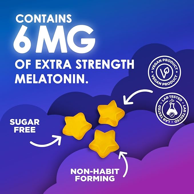 Sleep Gummies 6mg Per Serving - Sugar Free Melatonin Gummy Supplement for Adults - Natural Zero Sugar Sleeping Gummy for Adults & Kids, Orange Flavored, Extra Strength Sleep Support - 60 Count